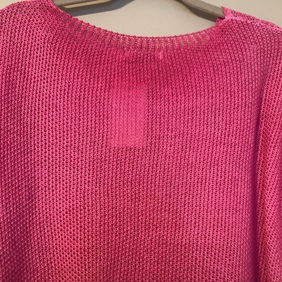 Easter Hot Pink Cuff Sleeve Cropped Sweater| Made in Italy| Sz Med - Picture 8 of 11